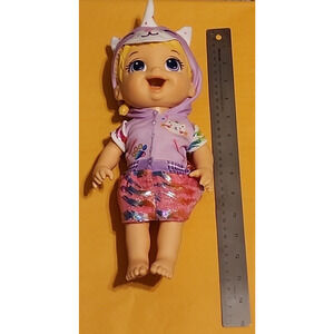 Hasbro Baby Alive Kitty Cat Unicorn Tinycorns Doll Blonde Braids 12" Used